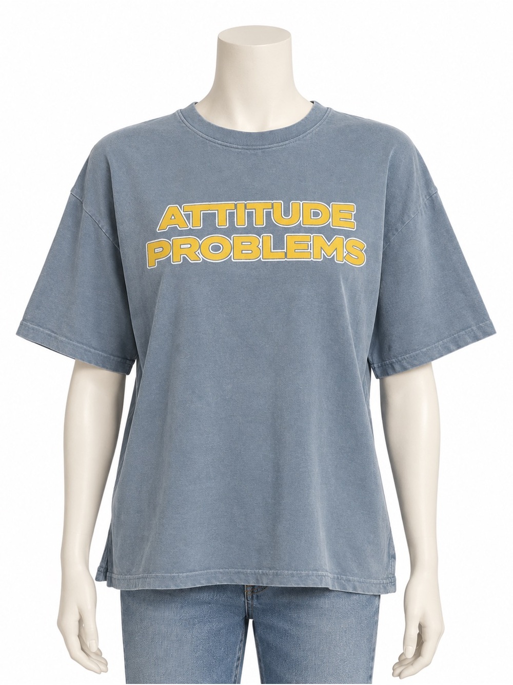 Recycled Karma Attitude Problems Graphic Tee Blue One Size NWOT